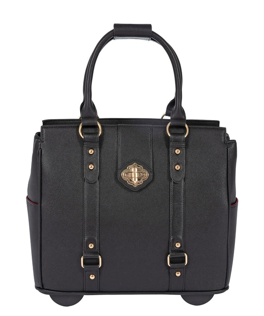 JKM & Company Executive Black Computer iPad, Laptop Tablet Rolling Tote Bag Briefcase Carryall Bag