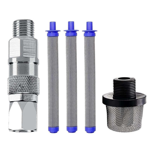 1pcs 288716 3/4-Inch Inlet Strainer & 3pcs 288749 60-Mesh Spray Gun Filters & 1pcs Sprayer Joint 1/4-Inch 360 Degrees Rotate Stainless Connector Fits Graco Paint Sprayers Gun（1+3+1PK ）
