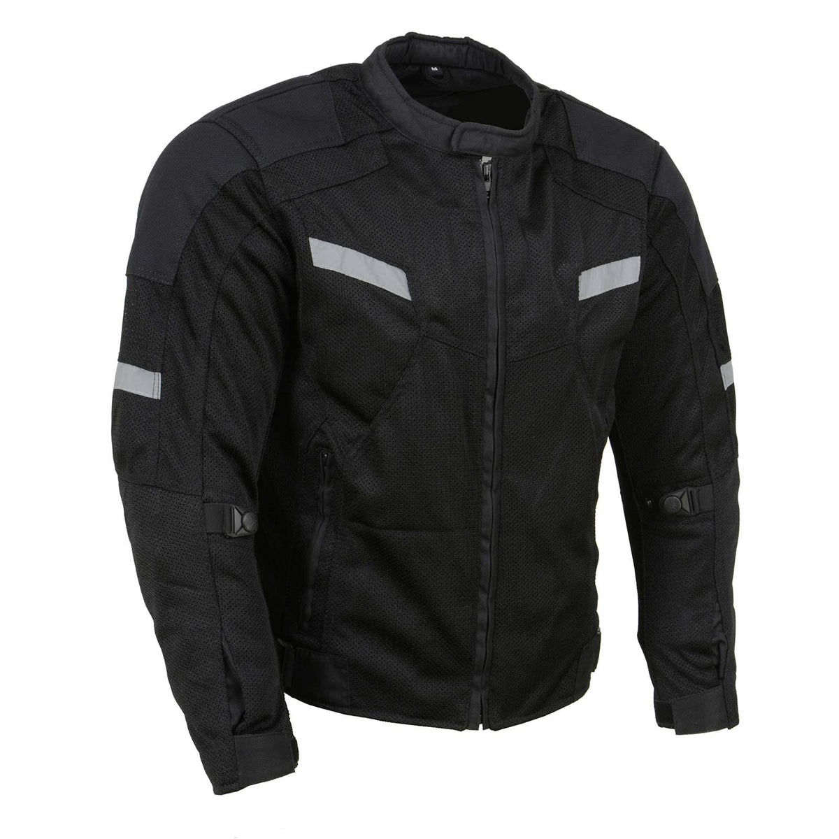 Milwaukee Leather MPM1792 Men's Black CE Armored Textile Motorcycle Jacket- All Season Biker Jacket -Large
