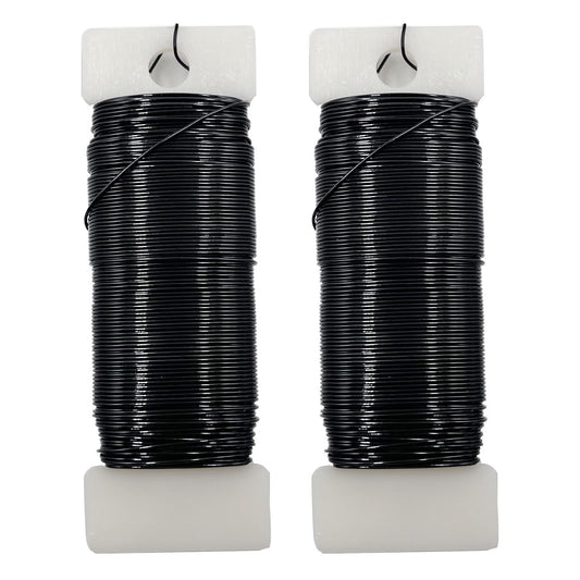 Honigo 26 Gauge Black Metal Floral Wire, 76 Yards/70 Meters,for Christmas Wreaths,Tree Decoration,Flower Arrangement,Craft Wire,Flower Wire,Garden Wires,Flowers Bouquet Accessories,Jewelry Wires DIY