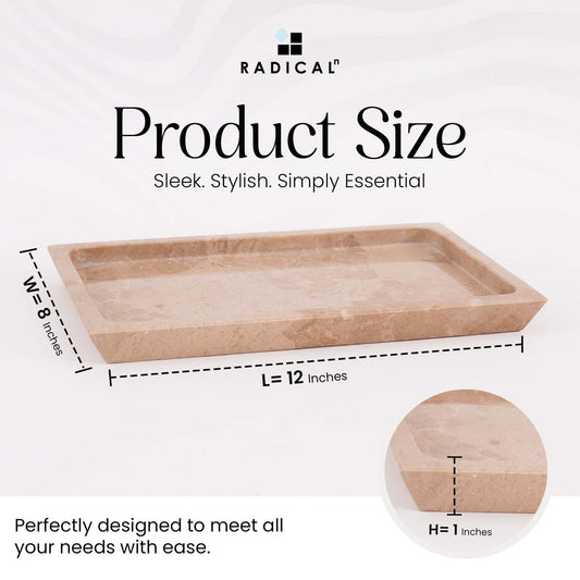 Radicaln Marble Serving Tray 12" Inches Verona Handmade Rectangle Tray for Party Supplies Modern Serving Bowl & Food Trays for Party, Cafeteria Trays for Serving Food