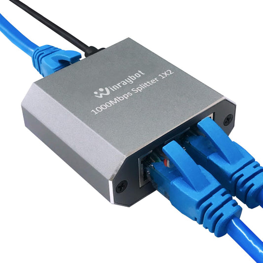 WinRaybot 1 2 RJ45 6/7/8 Ethernet Splitter to Gigabit Network Adapter Compatible with Cat Cable for Router PC Laptop