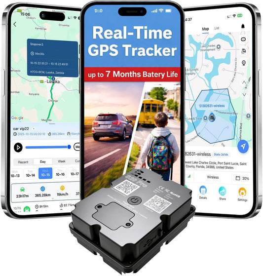 wanwaytech 7 Magnetic,IP67 4G GPS Tracker for Vehichles, up to Months Long Battery Life, Real Time Tracking, Unlimited