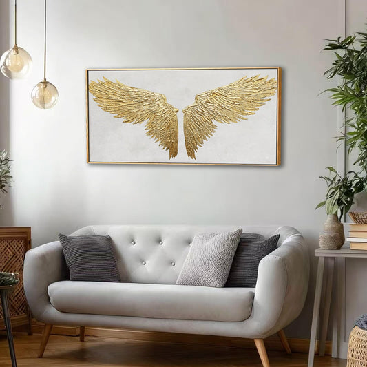 White and Gold Wall Decor Framed Modern Abstract Wall Art Bird Canvas Prints Paintings Neutral Wall Art for Bedroom Office Kitchen 20"x 40"