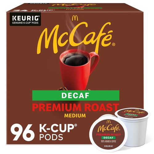 McCafe Premium Roast Decaf Coffee - Single Serve K-Cup Pods, 96 Count (4 Packs of 24)