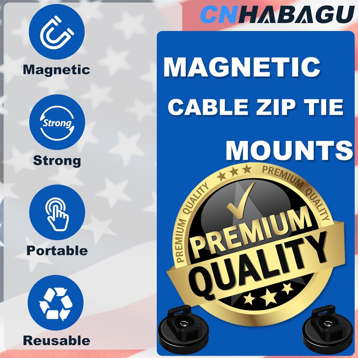 25LBS 12 Magnet Zip Tie Mount Magnetic Zip Ties Mount Strong Multipurpose Wire Cable Holder Mount Wire Clips Management