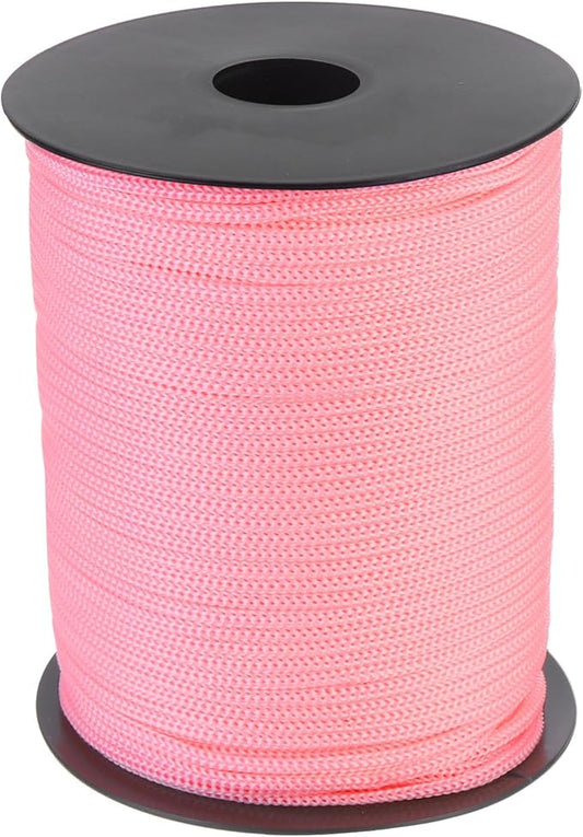MECCANIXITY 1/8 Inch Polypropylene Rope Braided Ropes, 328ft Nylon Rope Hollow Utility Cord for Clothesline, Camping, Hiking, Outdoor, Pink