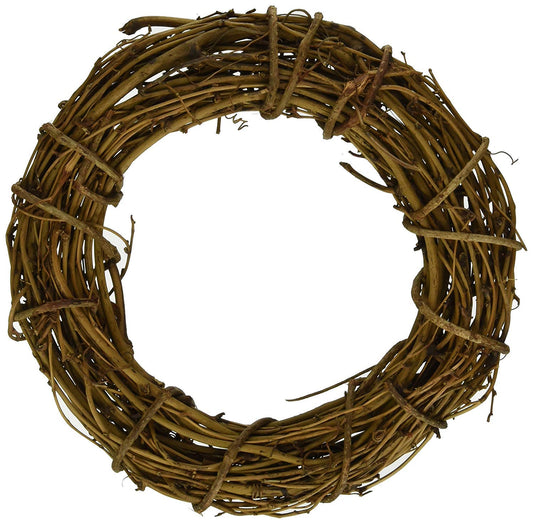 Natural Grapevine Wreath Ring - DIY Craft Vines Base Roll for Rustic Summer Fall Christmas Wreath Door Garland Home Wedding Party Decor Gift Hanging Decor Supplies, 12inch