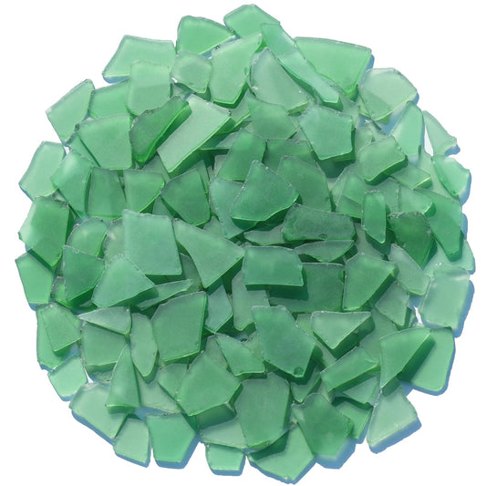 Sea Glass for Crafts - 34oz Green Frosted Seaglass Pieces - Vase Filler and Aquarium Ornament, DIY Craft Supplies for Art, Beach Weddings, and Home Decor