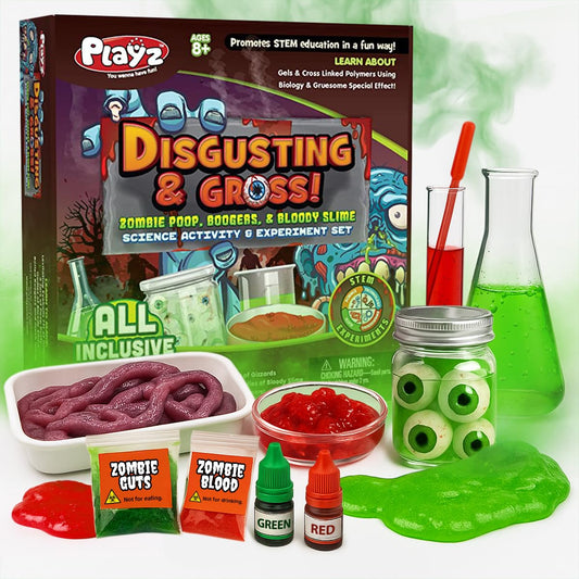 Playz Disgusting n' Gross Zombie Poop - DIY Stem Learning & Educational Science Kit for Kids Age 8 9 10 11 12 13+ Years Old with 34+ Experiment Tools - Kids Toys and Craft Activities for Boys & Girls