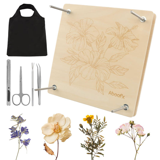 Flower Press Kit,Craft Kits 11"x11" 6 Layers Wooden Flower Pressing Kit with Storage Bags for DIY Floral Art,Dried Flowers Plant Wedding Bouquet Preservation Kits(wood,Size:27.43*27.43*0.5cm)