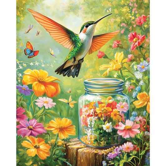 Banket Paint by Numbers Kit for Adults Beginner Hummingbird DIY Painting Kits for Adults Flowers Easy Adult Paint by Number Kits on Canvas Color by Numbers for Gifts Home Wall Decor 16x20 Inch