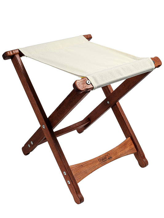 BYER OF MAINE Pangean Folding Stool – Canvas Camp & Wood Camp Stool for Portable & Outdoor Seating in Natural Color