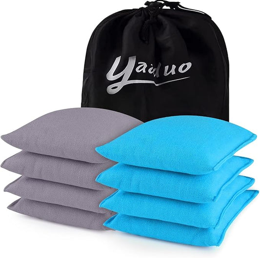 Set of 8 Regulation Cornhole Bags Double Sided, Weather Resistant Bean Bags for Cornhole Toss Game, Corn Hole Beans Bags with Tote Bag