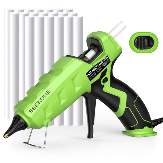 SEEKONE Full Size Hot Glue Gun, 60/100W Dual Power Large Glue Gun with 20 Pcs Premium Glue Sticks, High Temp Heavy Duty Industrial Glue Gun Kit for Quick Home Repairs, Arts, Crafts, DIY, Sealing