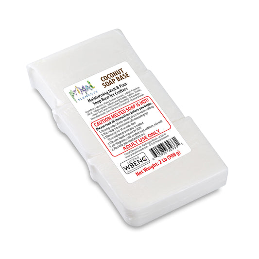 Primal Elements Coconut Oil Soap Base - Moisturizing Melt and Pour Glycerin Soap Base for Crafting and Soap Making, Easy to Cut - 2 Pound