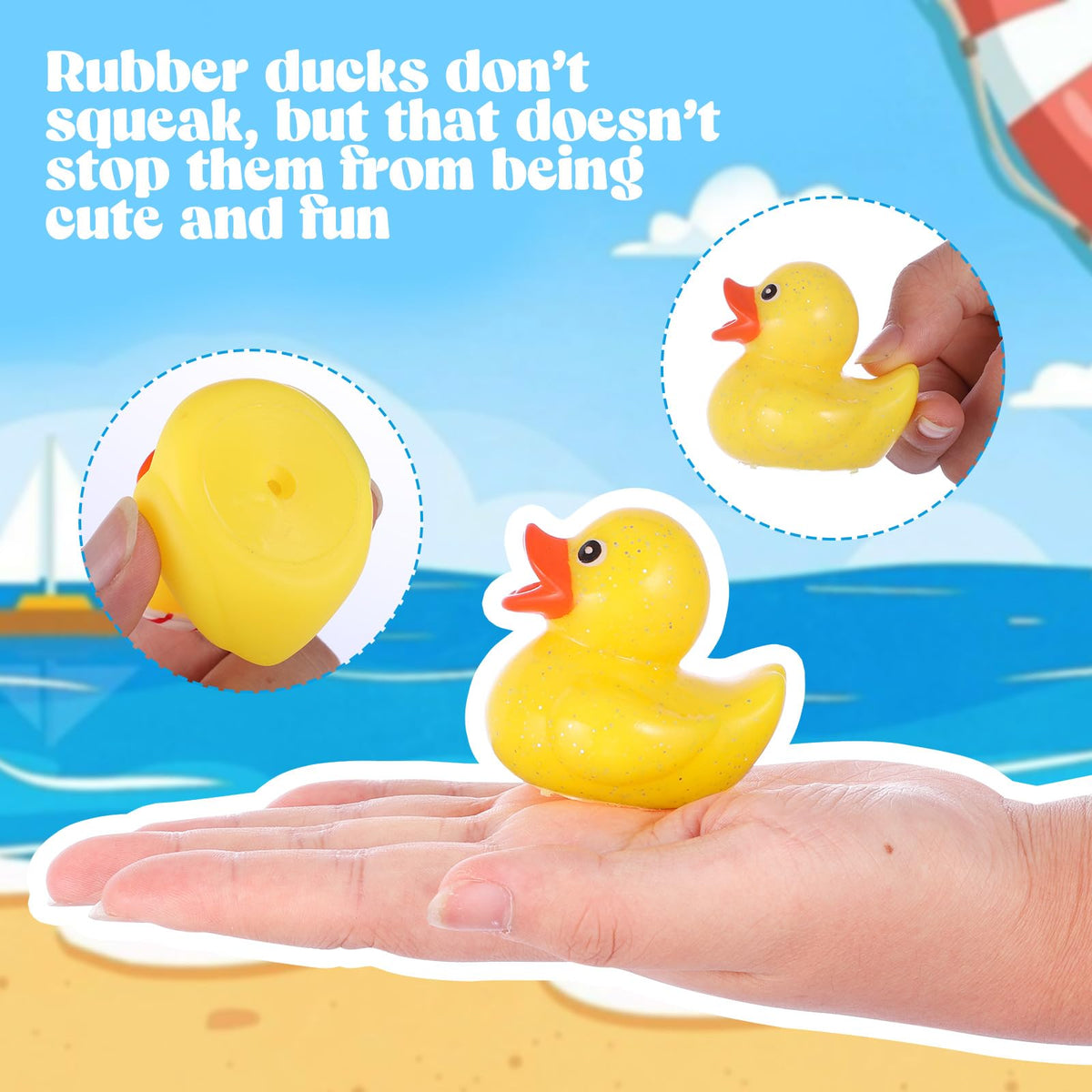 60 Pcs Rubber Ducks Assorted Plastic Christmas Rubber Duck for Cruise Ducks Ducking Bath Pool Toys Duck Party Favors Cruise Ships Hiding Christmas Stocking Stuffers for Kids Teens