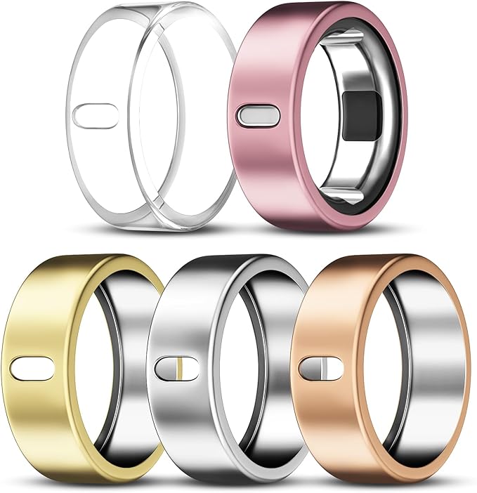 5 Pack Cover Compatible with Oura Ring Gen 4/Oura Ring Gen 3 Horizon/Heritage, Surport Charging with Cover on, Anti-Scratch TPU Protector for Oura Rings Accessories Women Men (Size 9)