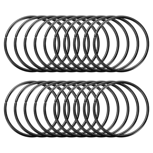 MECCANIXITY 20 Pcs Dream Catcher Rings,Metal Crafts Hoops Floral Hoop 3 Inch Macrame Hoops Rings for DIY Crafts Wreath Making Supplies Plant Hangers, Black