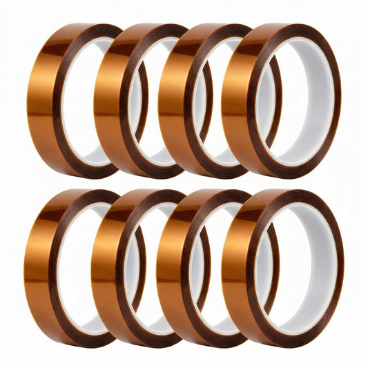 Tavira Heat Tape, 8 Rolls High Temperature Heat Resistant Tape 10mm x 16m (52FT) for Sublimation Transfer, Heat Press, Soldering, Electronics, DIY Craft Use, Total 420 Ft