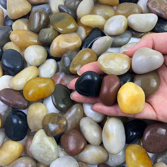 FANTIAN Small Pebbles for Plants, 5 LB Natural Smooth Colorful River Rocks Stones for Plant, Vase Fillers, Aquarium Gravel, Landscaping, DIY Craft Rocks and Outdoor Decorative Stones