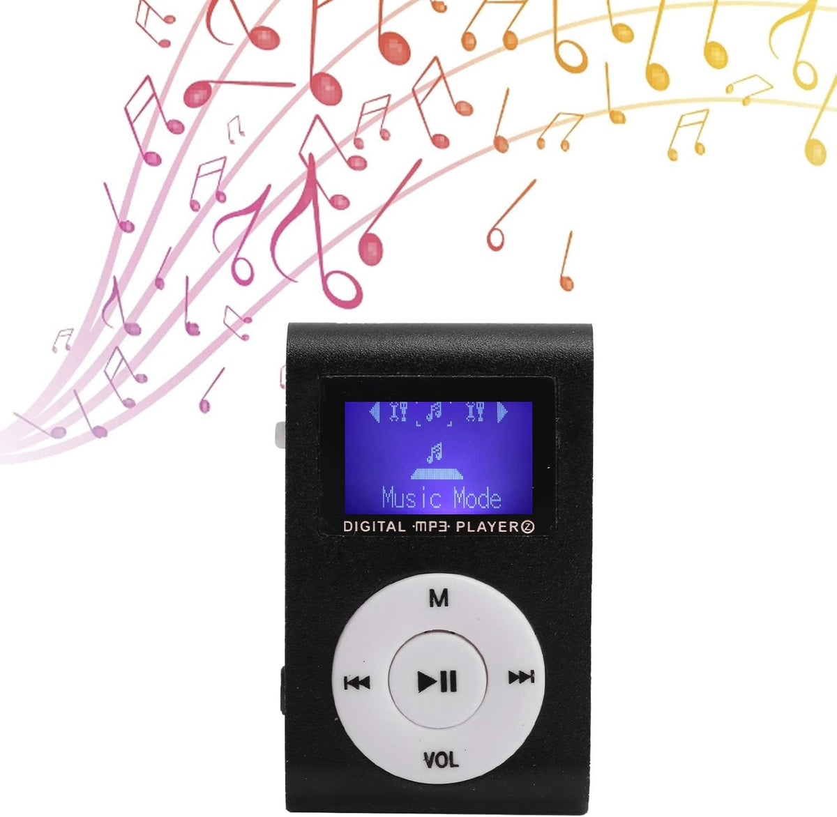 2FY2SW Mp3 MP3 32GB(Black) Player, Portable Mini Music Player with Headphone and USB Cable, Back Clip Lossless Sound