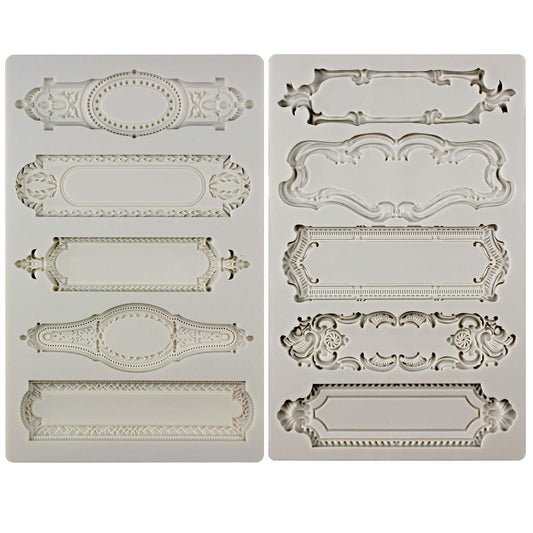 Baroque Style Silicone Molds 2-Count Plaque and Object Labels for Crafts