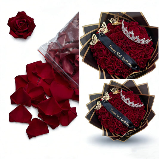 LatinaFlorista 500 Pcs Rose Petals Half Finished Satin Ribbon Flower Petals 500 Pcs Durable Material for DIY Craft Lovers & Event Decoration (500pcs Wine Red)