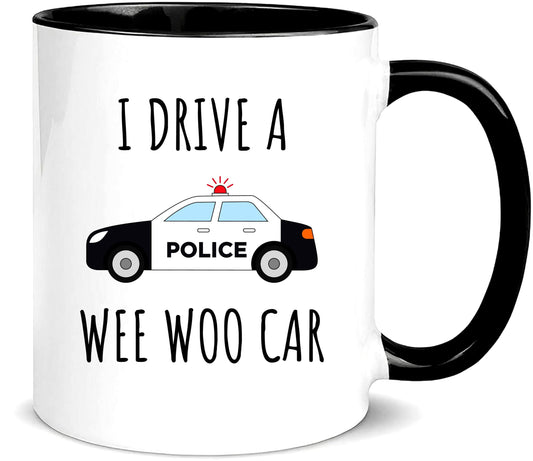 Awnpow Funny Police Officer Mug,Wee Woo Car Mug,Police Graduation Mug,11oz Ceramic Coffee Mug/Tea Cup