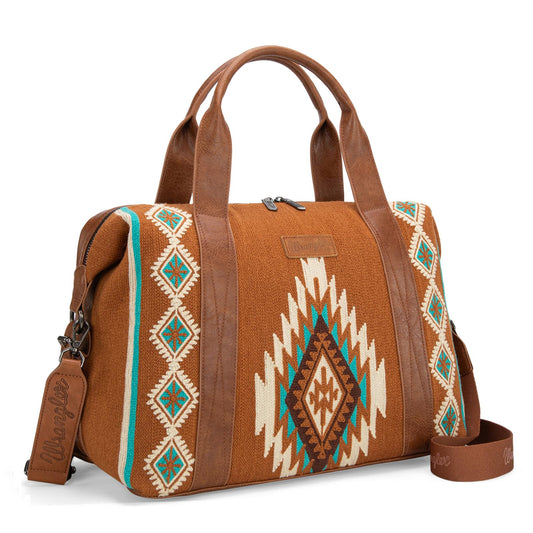 Wrangler Duffel Bag for Women Large Travel Weekender Bag Tapestry Designer Carry On Bags, Brown