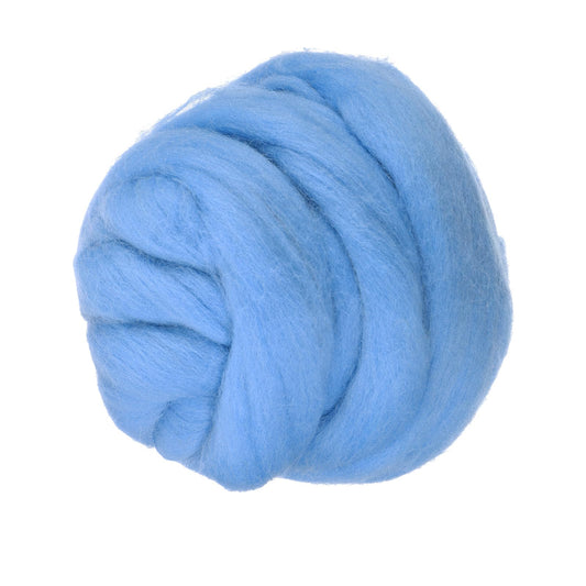 PATIKIL Wool Roving Yarn, 80G/2.82OZ Soft Felting Wool Pure Chunky Roving Yarn Bulk for Needle Felting Knitting Blanket Spinning Weaving DIY Craft, Light Blue