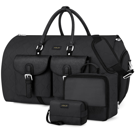 Garment Duffel Bag for Travel - ITIEZY Convertible Carry on Garment Duffel Travel Bag for Women Men Large Weekender Bag with Shoes Pouch 2 in 1 Hanging Suit Travel Duffel Bag 3pcs Set