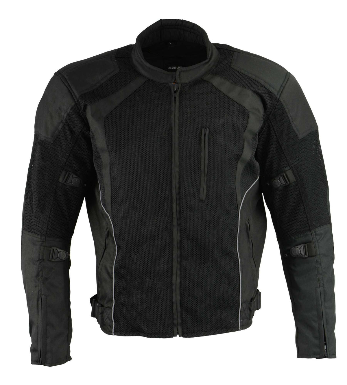 Milwaukee Leather Men’s CE Armored All-Season Motorcycle Jacket – Impact Protection Textile Racer Design - Large