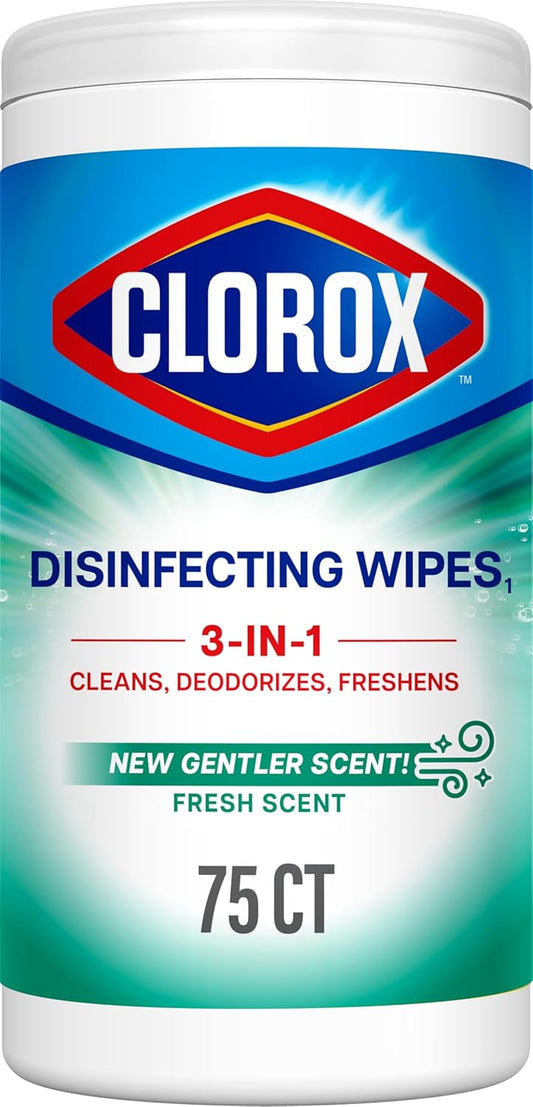 Clorox Disinfecting Cleaning Wipes - Fresh Scent, Bleach-Free, 75 Count | Effective Germ Protection