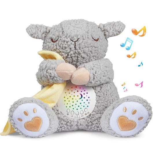 BEREST Rechargeable Baby Sleep Soother, Mom's Heartbeat Babies Cry Sensor Lullabies & White Noise Sound, Nursery Decor Night Light Projector Toddler Crib Sleeping Aid, Boys & Girls Shower Gifts