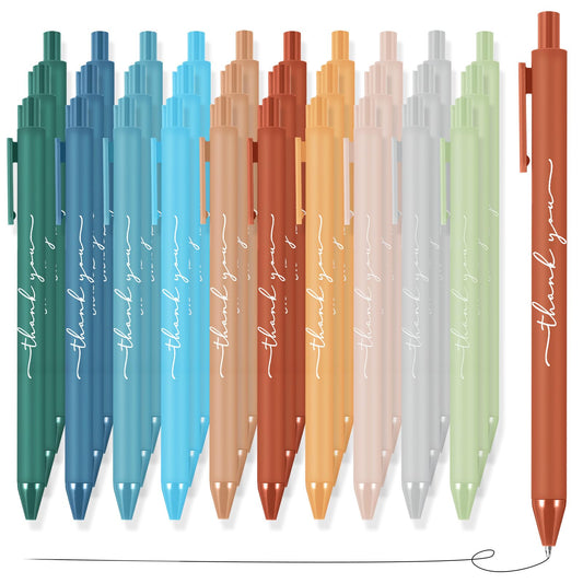 200pcs Thank You Pens Bulk Cute Multicolor Ballpoint Pen for Server Employee Appreciation Gifts for Social Worker Wedding Teacher Coworker Office Staff Team Nurse Baby Shower Party (Morandi)