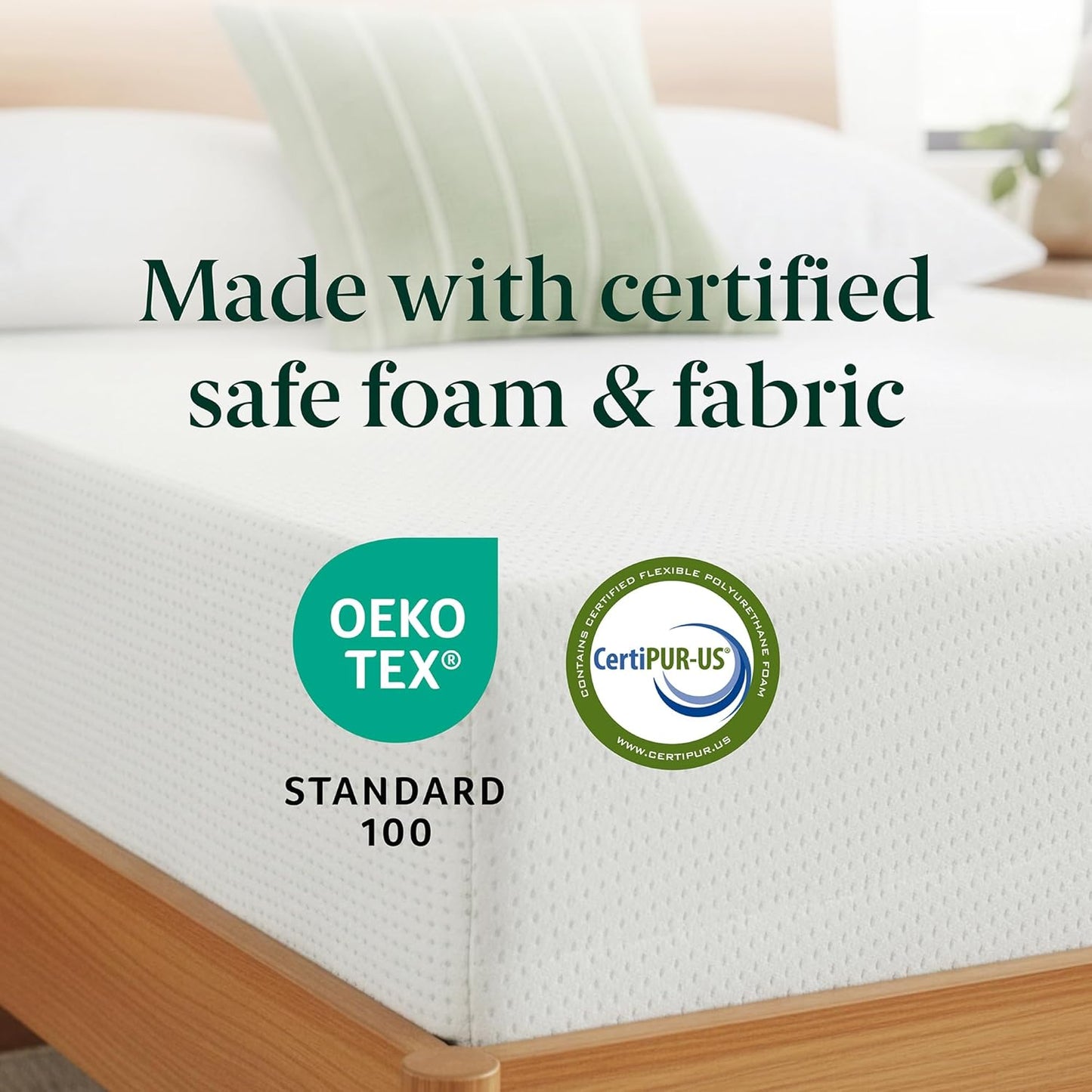 Zinus 10 Inch King Green Tea Memory Foam Mattress - Medium Firm Feel, Zoned Pressure Relief, Safe & Fiberglass Free
