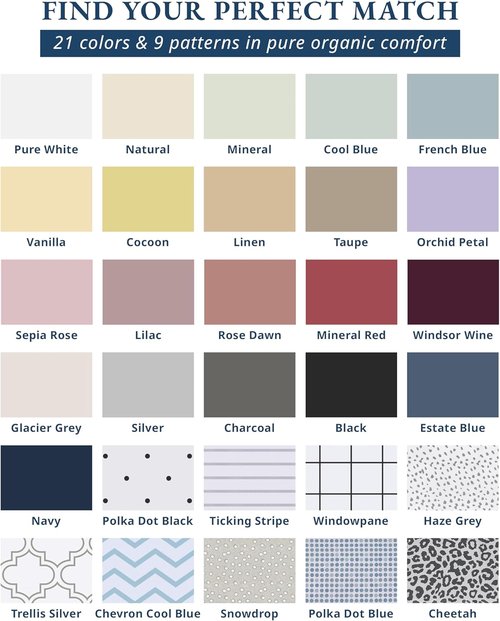 LANE LINEN 100% Organic Cotton Queen Sheet Set - Soft, Breathable Percale Weave | Deep Pocket, Hotel-Quality - Mineral
