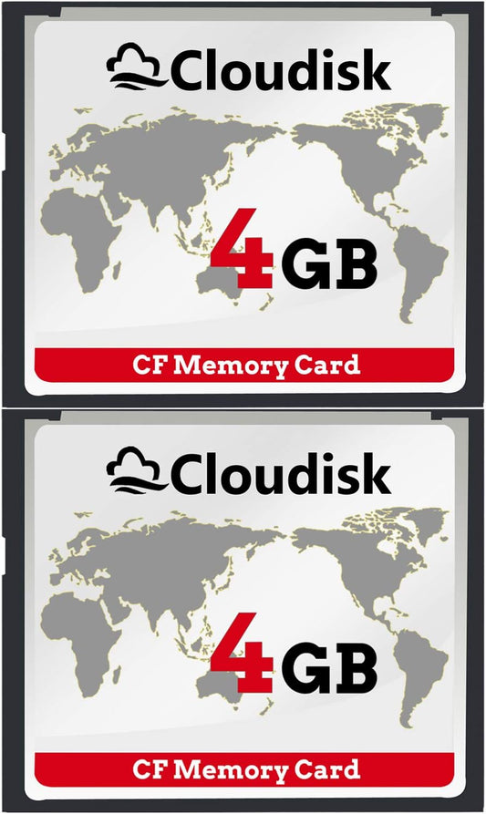 Cloudisk Pack 2 4GB 2.0 (4 of Compact Flash Card CF Card Performance for Vintage Digital Camera and Industry Equipment