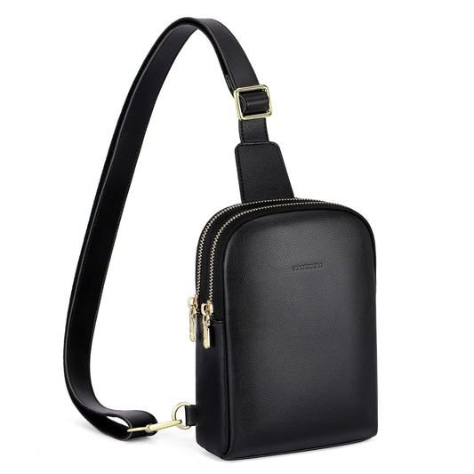 nuoku RFID Blocking Sling Bag for Women, Vegan Leather Anti Theft Crossbody Purse, Lightweight Small Chest Bag for Everyday Travel