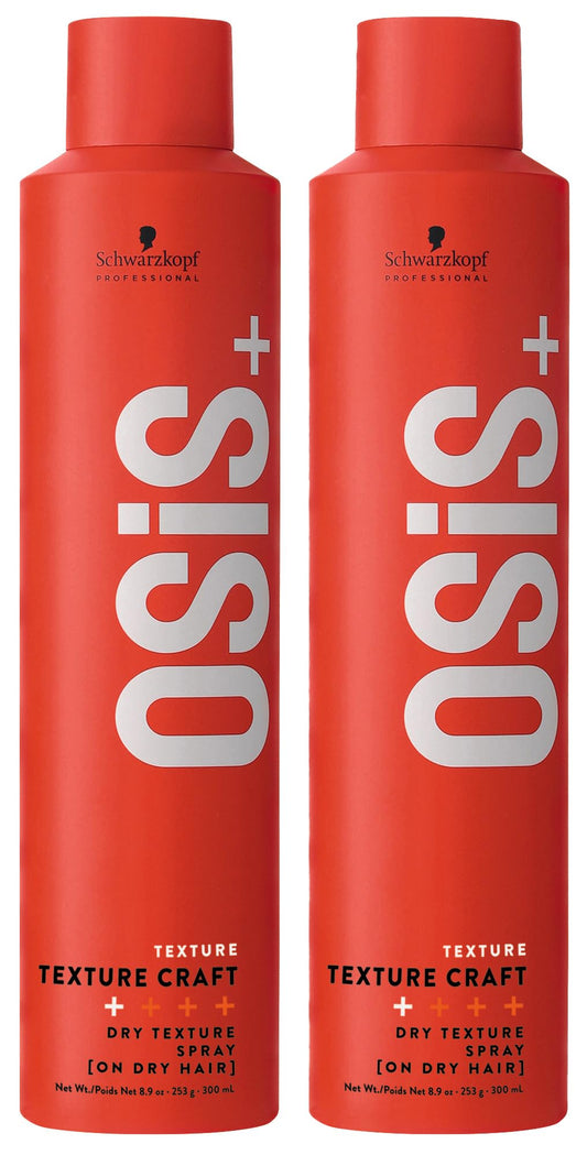 OSiS+ Texture Craft, 9 oz (2 Pack) – Volumizing Dry Texture Spray - Root Lift with Natural Feel and Shine – Lightweight Hair Styling Product – Brushes Out Easily