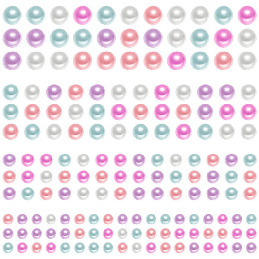 Tenare 2800 Pcs Pearl Stickers for Crafts 4 Size Self Adhesive Pearls Faux Pearl Embellishment Makeup Stickers Sheet for Face Beauty Nail Phone DIY Craft Home Decor(Colorful)