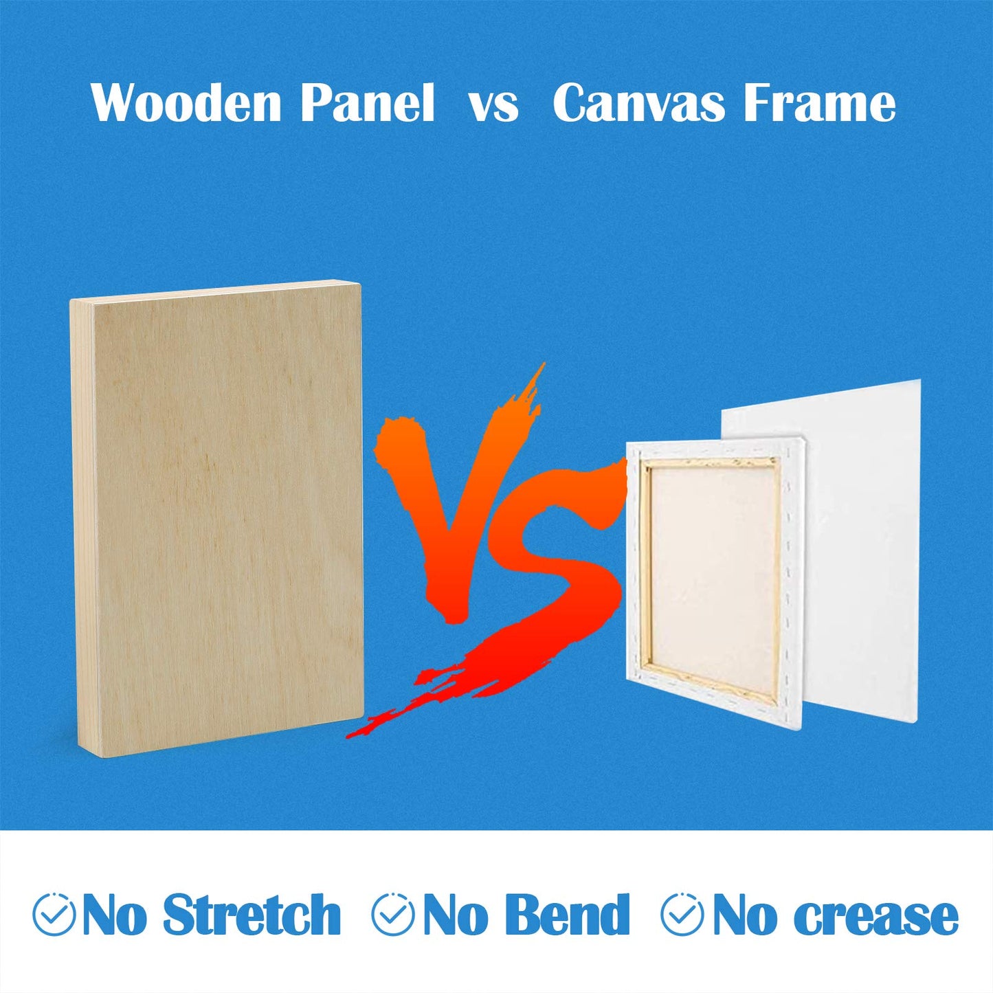 Falling in Art Unfinished Birch Wood Panels Kit for Painting, Wooden Canvas 4 Pack of 4x6’’ Studio 3/4’’ Deep, Cradle Boards for Pouring, Art, Crafts, Burning and More