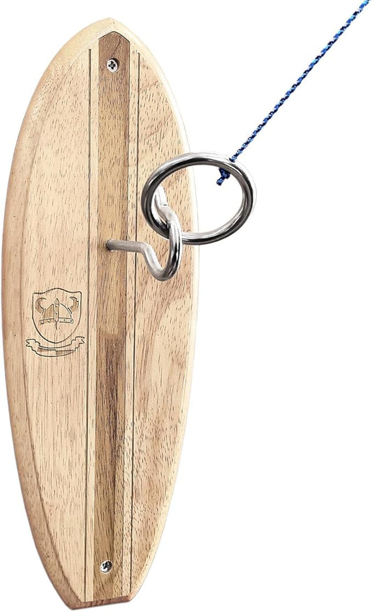 Hook and Ring Toss Game Swing Game DIY Kit -Stainless Steel Ring, Polyester Rope and Hardware