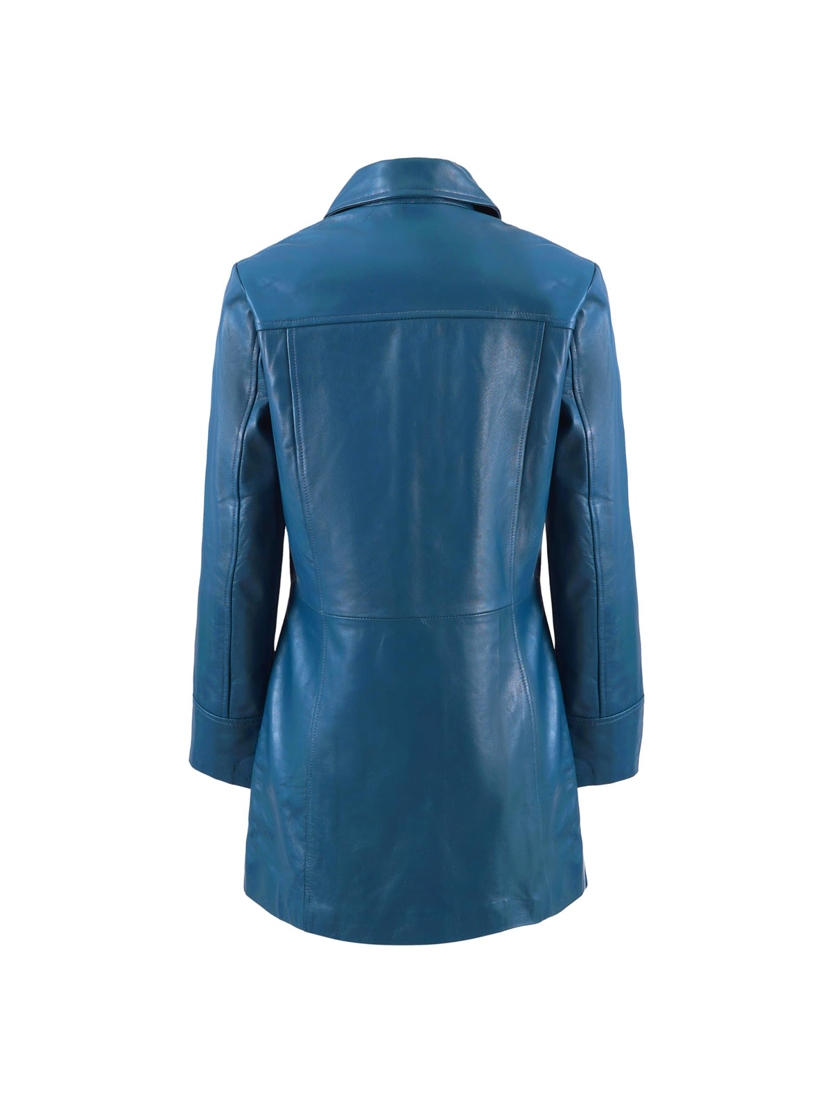 Leather Artist Women’s Lambskin Leather Car Coat – Classic 3/4 Length Style Overcoat (LA-Car.C.Wo.-Blue-XL)