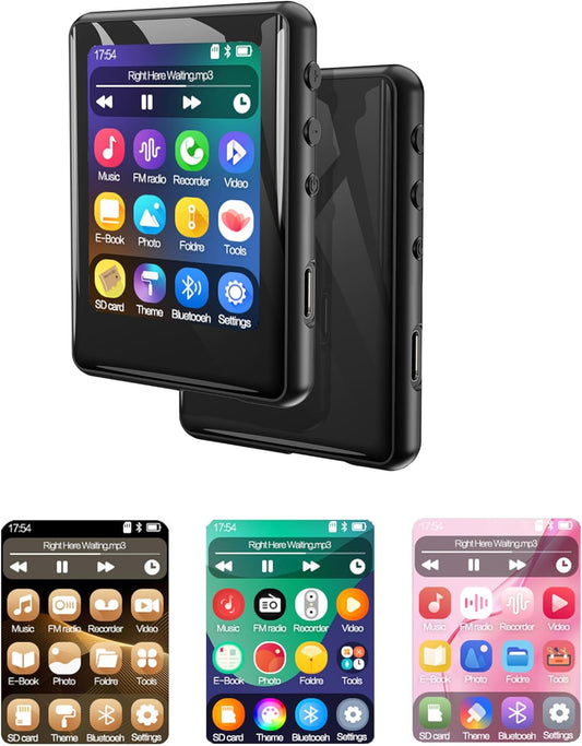 tokemisc 64GB MP3 5.3, Mp3 Mp4 256GB Player with Bluetooth Full Touch Screen Music Player Built-in Speaker,FM