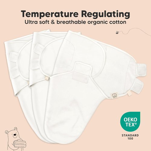ABC Land Organic Baby Swaddle Sleep Sacks - Soft & Snug for Newborns 0-3 Months | 3-Pack Nursery Blankets