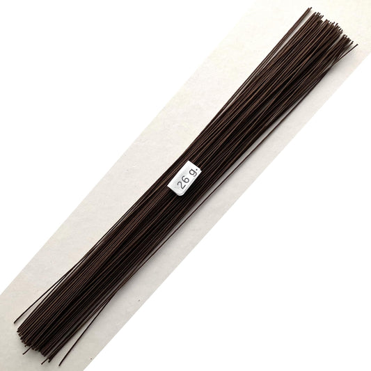 26 Gauge Brown Cotton Covered Floral Wire - 80 feet (80 Wires) per Bundle (24.4m) in 12 inch Length (30.5cm)