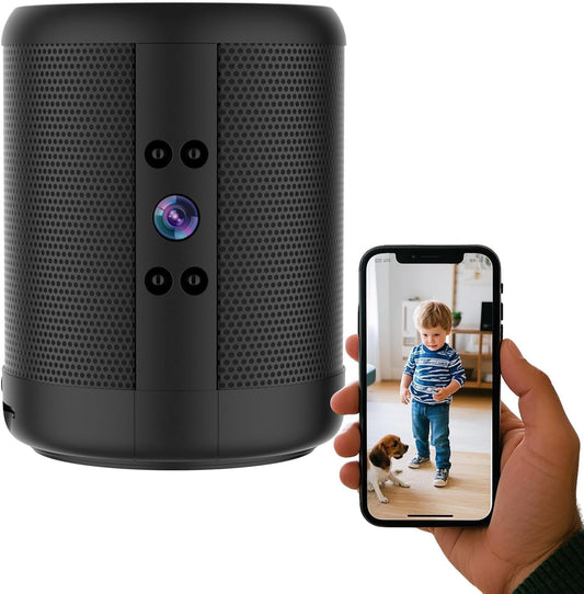 TnoxHD 24/7 Indoor Camera Bluetooth Speaker, HD Wireless Home Security Camera with Night Vision, Motion Detection
