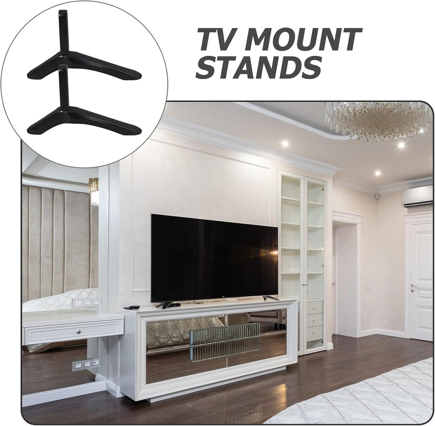 KOMBIUDA TV Tabletop Stand with Screws - Universal Support for Flat Screen TVs